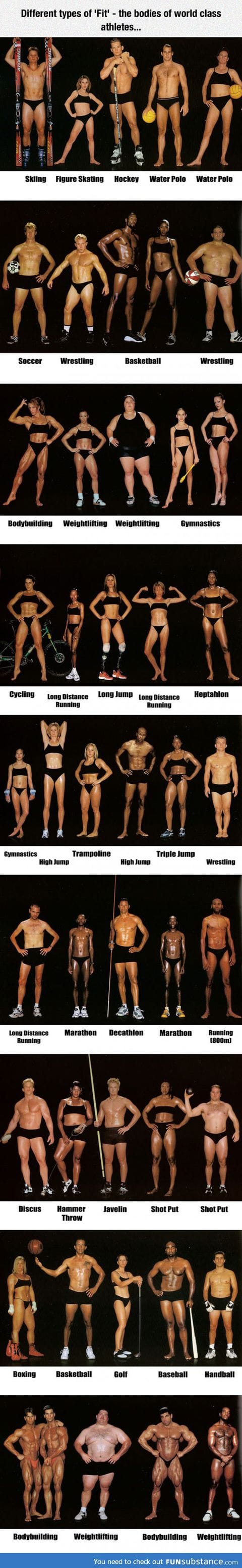 The shape of your body depends on the sport you do