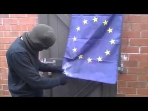 Man tries to burn EU flag - which won't burn due to EU fire safety rules