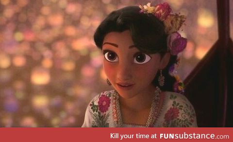 Rapunzel reimagined as a latina princess