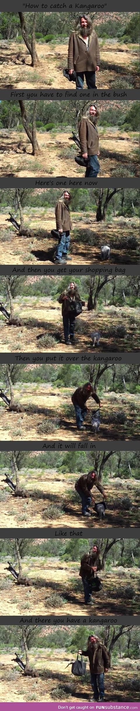 A handy guide to catch a kangaroo