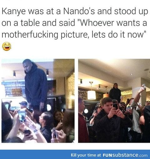 Kanye getting the job done