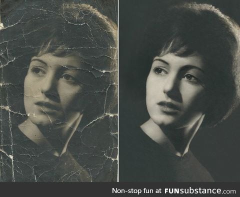 Photo restoration before and after