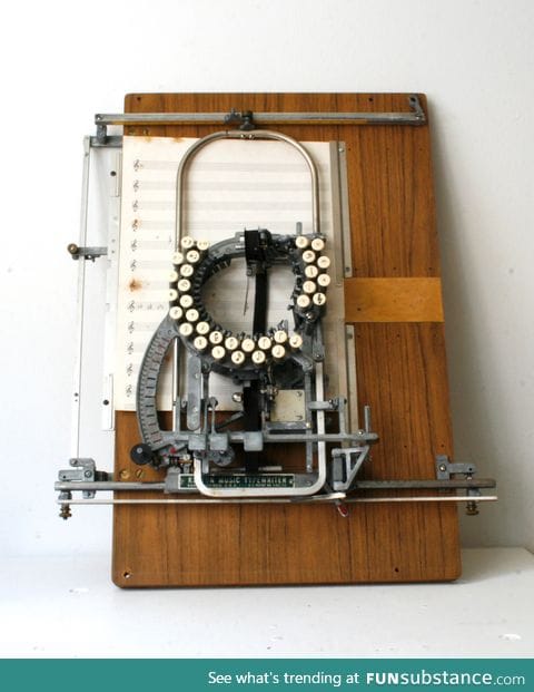 Ever wonder how they used to type up sheet music? The musical typewriter!