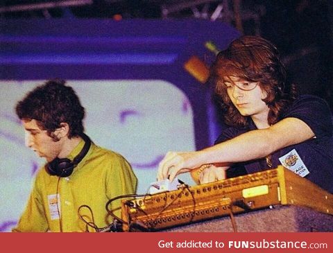 A helmetless Daft Punk, circa 90s