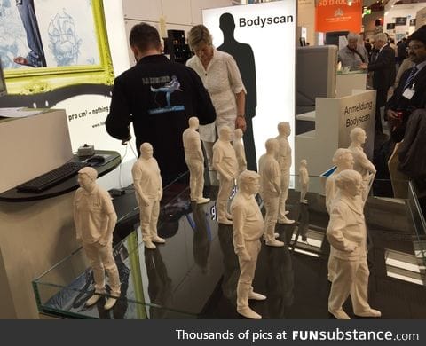 Went to a trade show in Germany - they were 3D scanning people and printing mini statues
