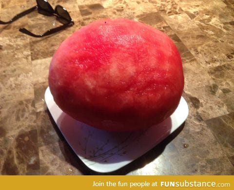 A perfectly peeled watermelon