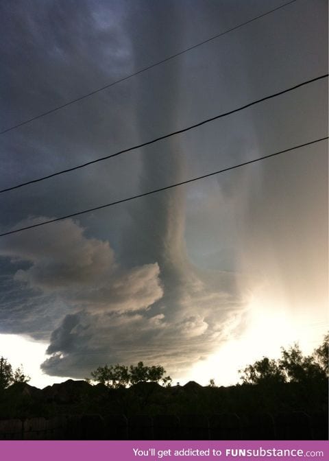 Crazy supercell cloud in north Texas