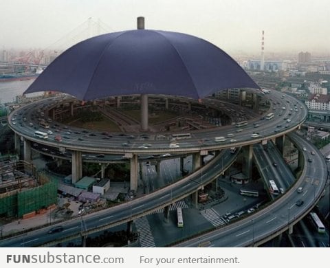 World's largest umbrella in Gansu, China