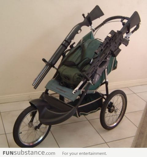 This Tactical Baby Stroller will be useful in Zombie Apocaly