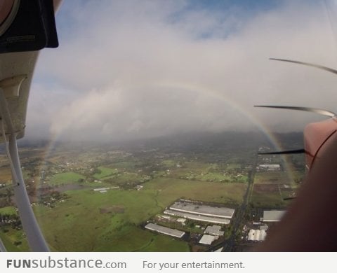 What a rainbow looks like from the sky