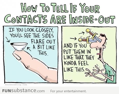 How to tell if your contacts are inside-out