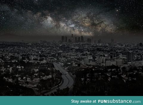 Los Angeles, California with no light pollution