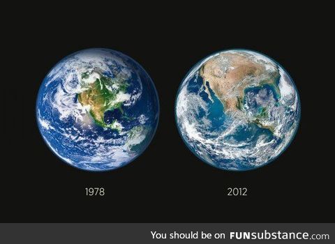 NASA recently released imagery showing the deforestation of America...In just 34 years