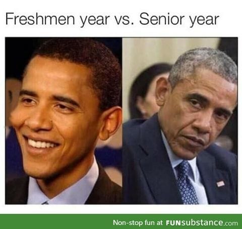 Freshman year vs Senior year