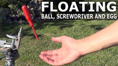 Floating Ball, Screwdriver and Egg, using an air compressor.