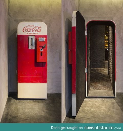 A bar hidden behind an old Coca-Cola machine in Shanghai