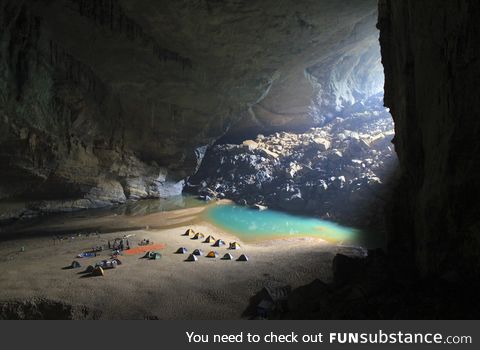 Indoor beach cave in Vietnam