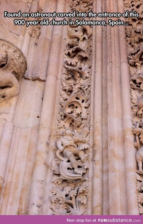 The mysterious astronaut carved in a 900 year old church