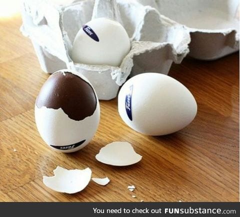 In finland you can get these real egg shells filled with chocolate