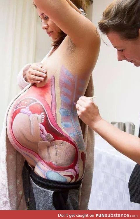 Baby in the womb... Painted from the outside