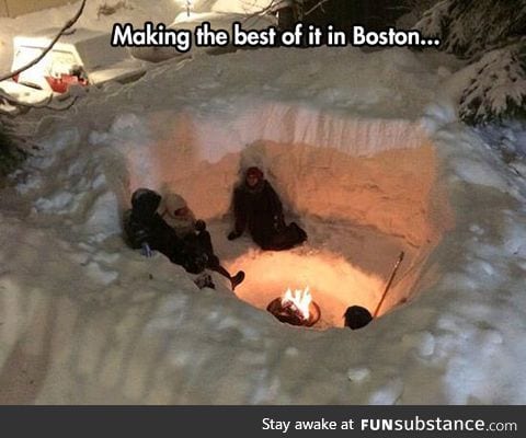 The coolest boston snow fort