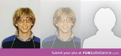 Bill Gates mugshot was used to create the default profile picture in Microsoft Outlook