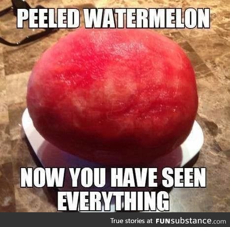 Peeled watermelon