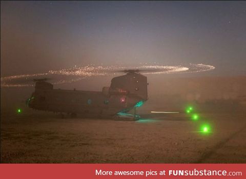 This happens when a helicopter is in a sand storm