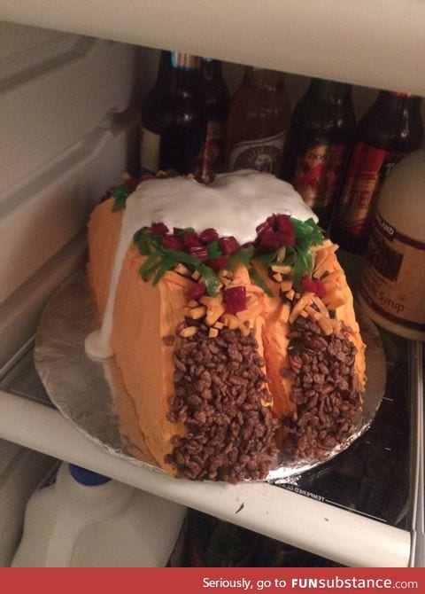 Friend had a taco themed party. Here's the cake
