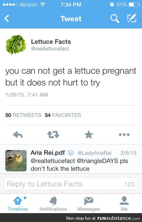 Lettuce can't get pregnant