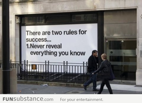 The two rules for success