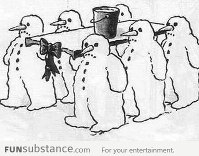 Snowman funeral