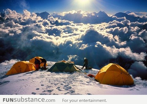 Camping above the clouds