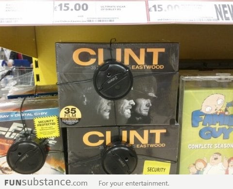 A terrible placement of anti-theft alarm for Clint Eastwood