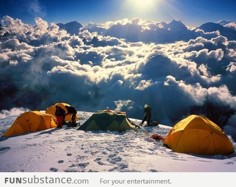 Camping above the clouds