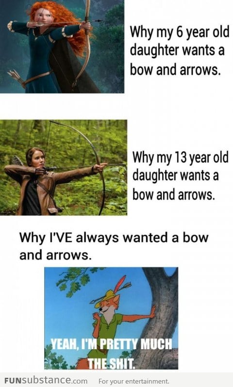 Generations' differnt views towards bow and arrows