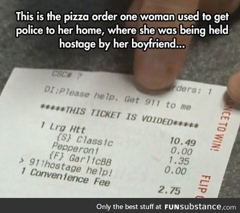 Pizza order reveals hostage situation