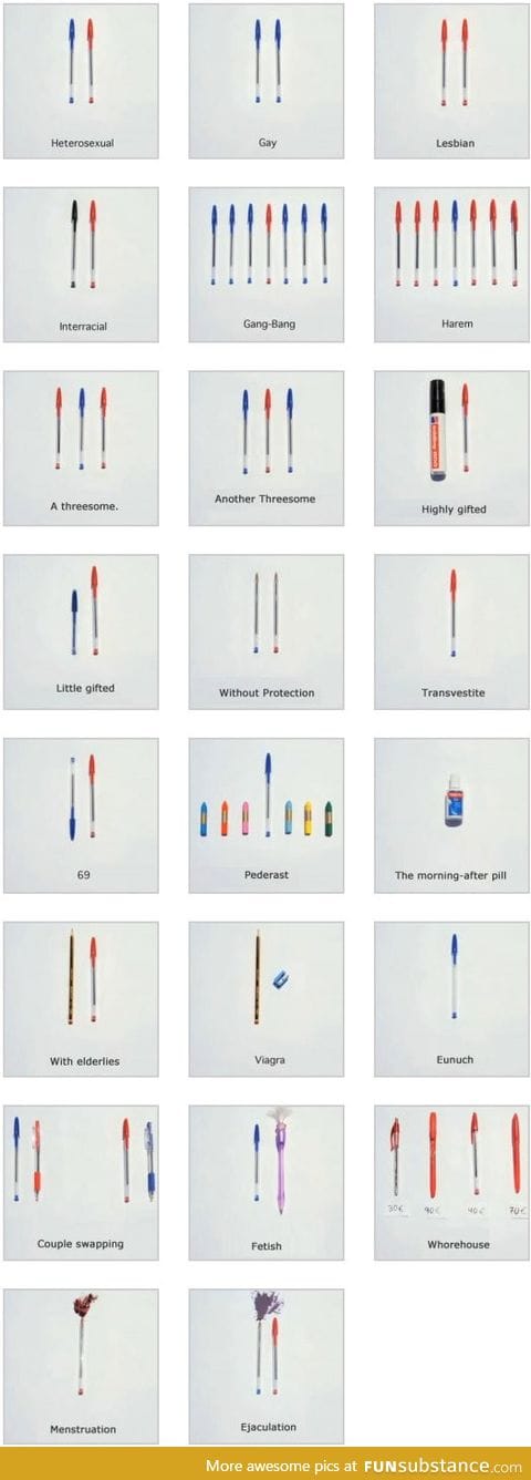 Sex explained with pens