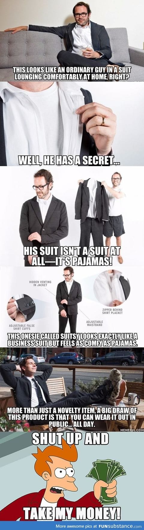 This formal suit is actually a pajama in disguise