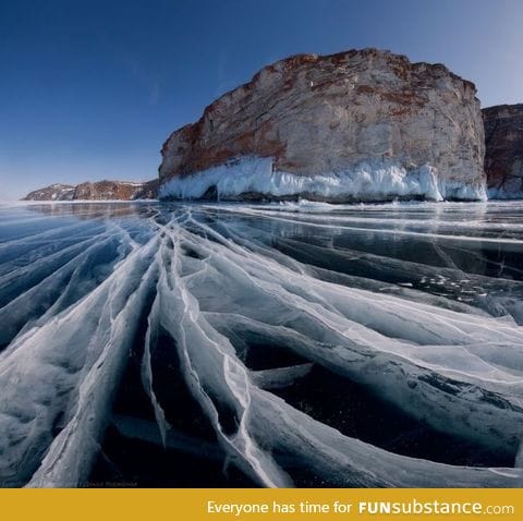 Frozen lake in Siberia