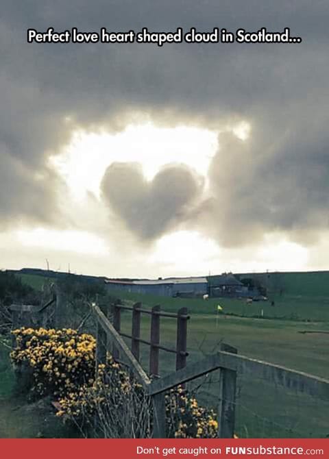 Perfect heart shaped cloud