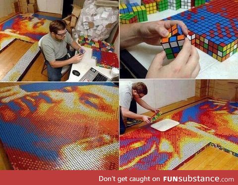Art with rubik's cubes