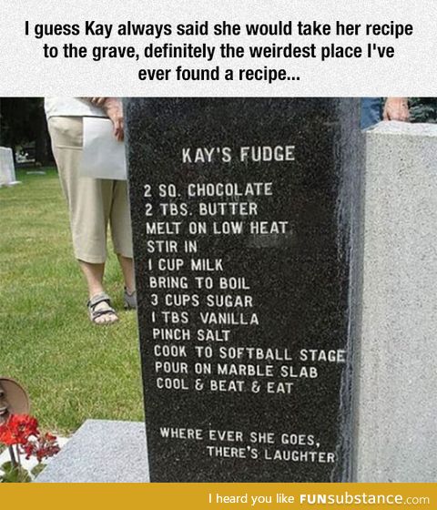 Taking a recipe to the grave