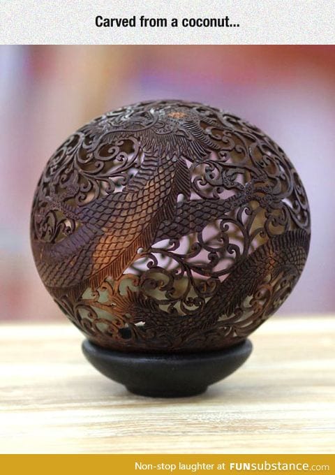 Just a fancy carved coconut