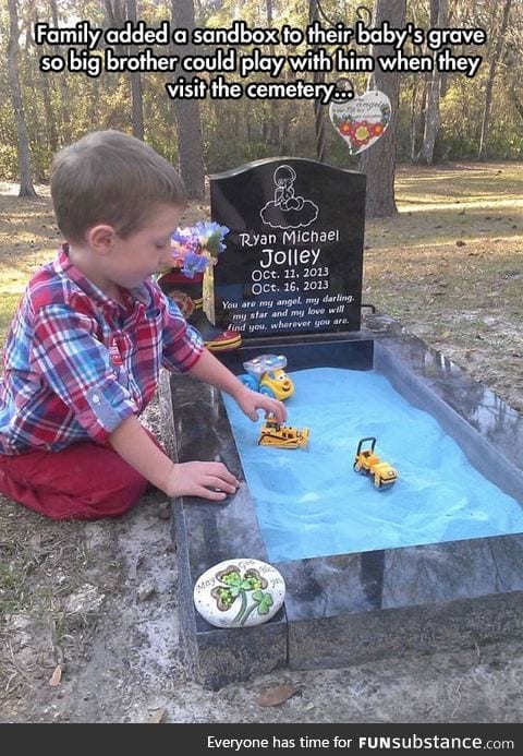Turning a grave into a sandbox for playing