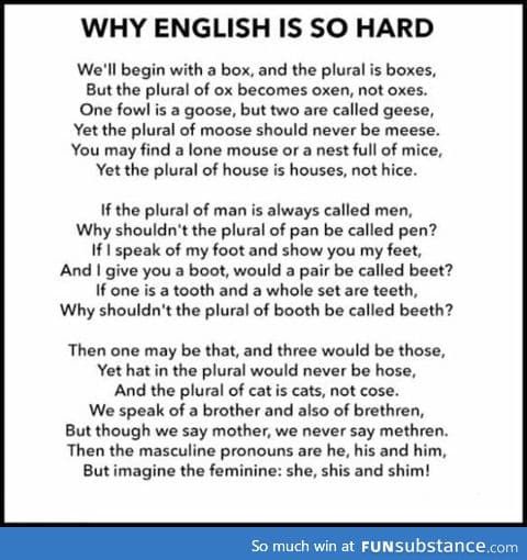 A poem on why English is so hard