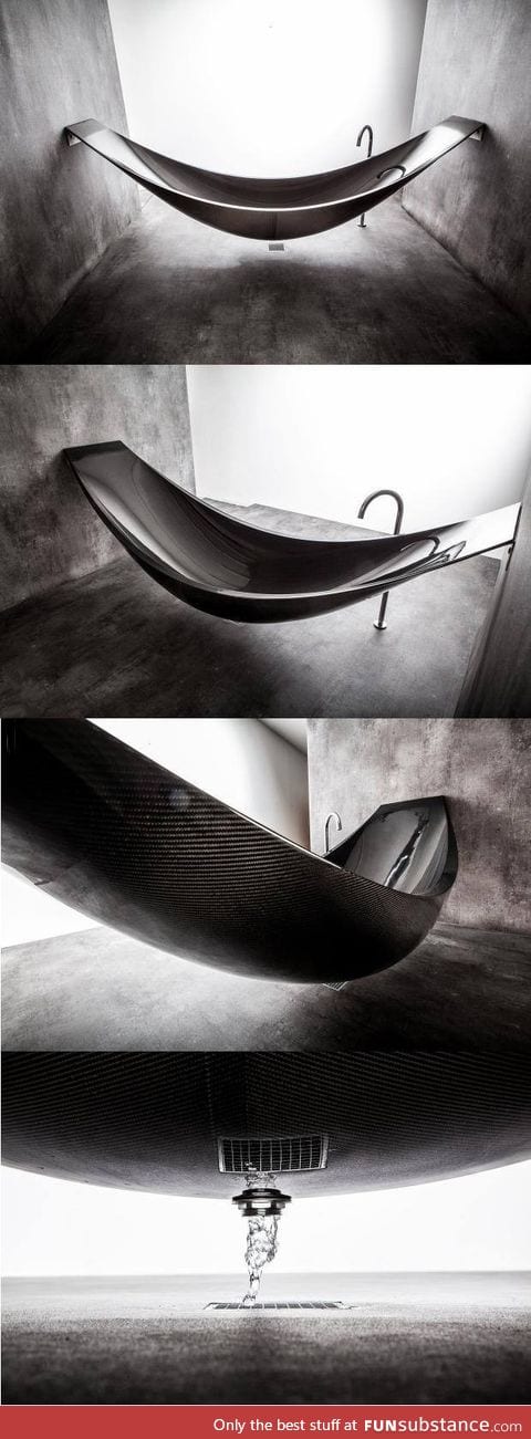This bathtub is made out of carbon fiber