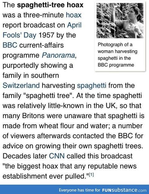 Spaghetti tree hoax by BBC