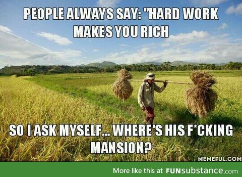 Hard work does not make you rich