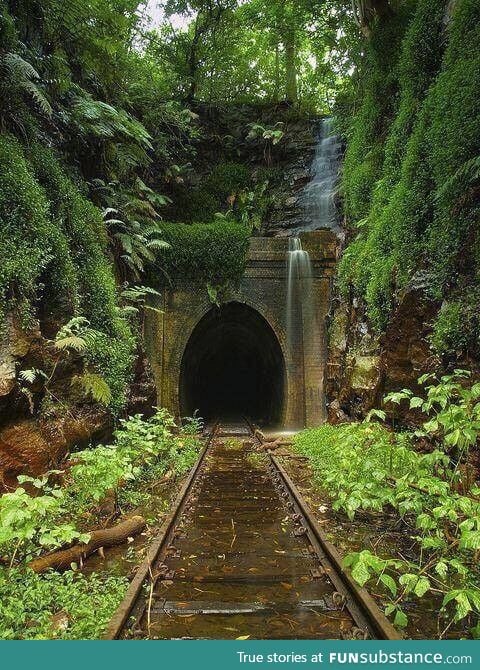 Abandoned railroad tunnel in Australia